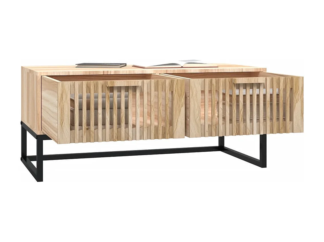 Table basse 80x40x35 cm Bois d'ingénierie et fer