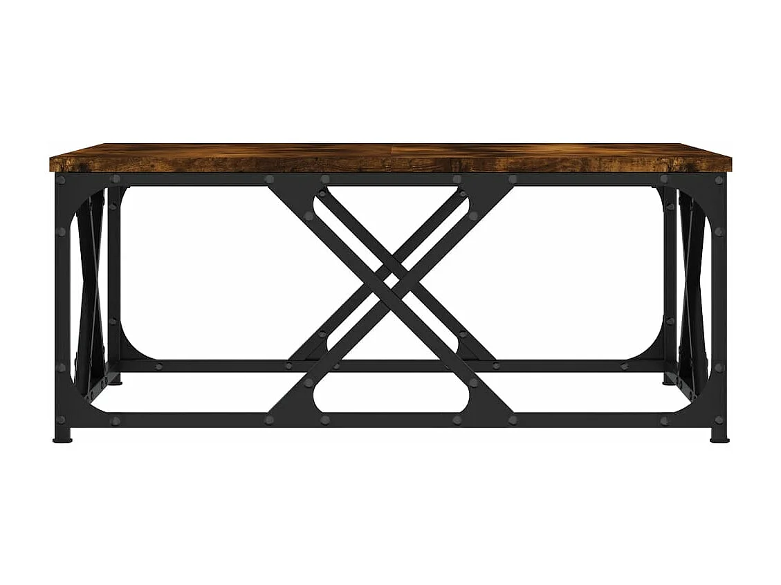 Mesa de centro madera contrachapada roble ahumado 70x70x30 cm