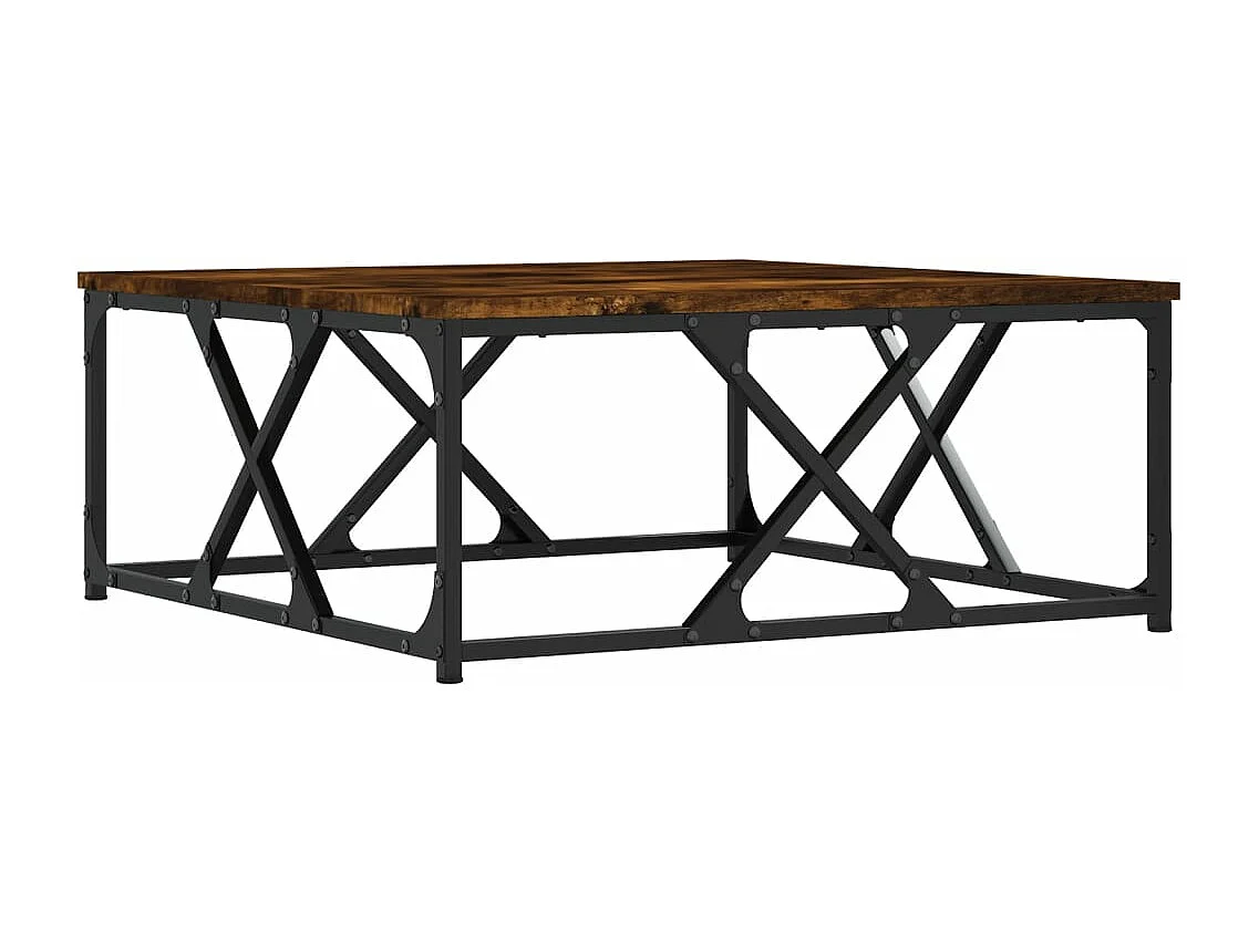 Mesa de centro madera contrachapada roble ahumado 70x70x30 cm