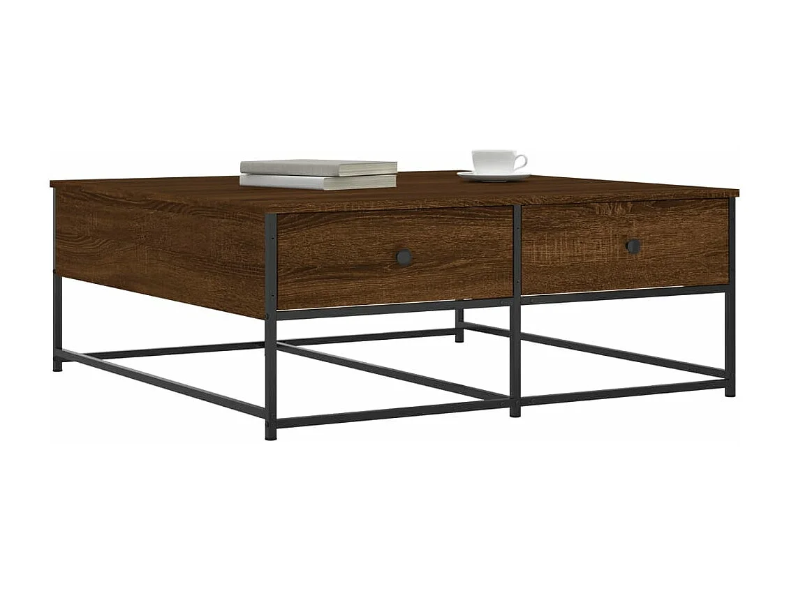 Table basse chêne marron 100x99x40 cm bois d'ingénierie