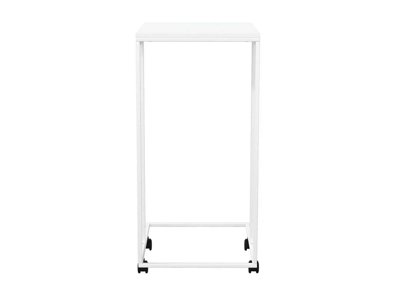 Table d'appoint avec roues Blanc 40x30x63,5cm Bois d'ingénierie