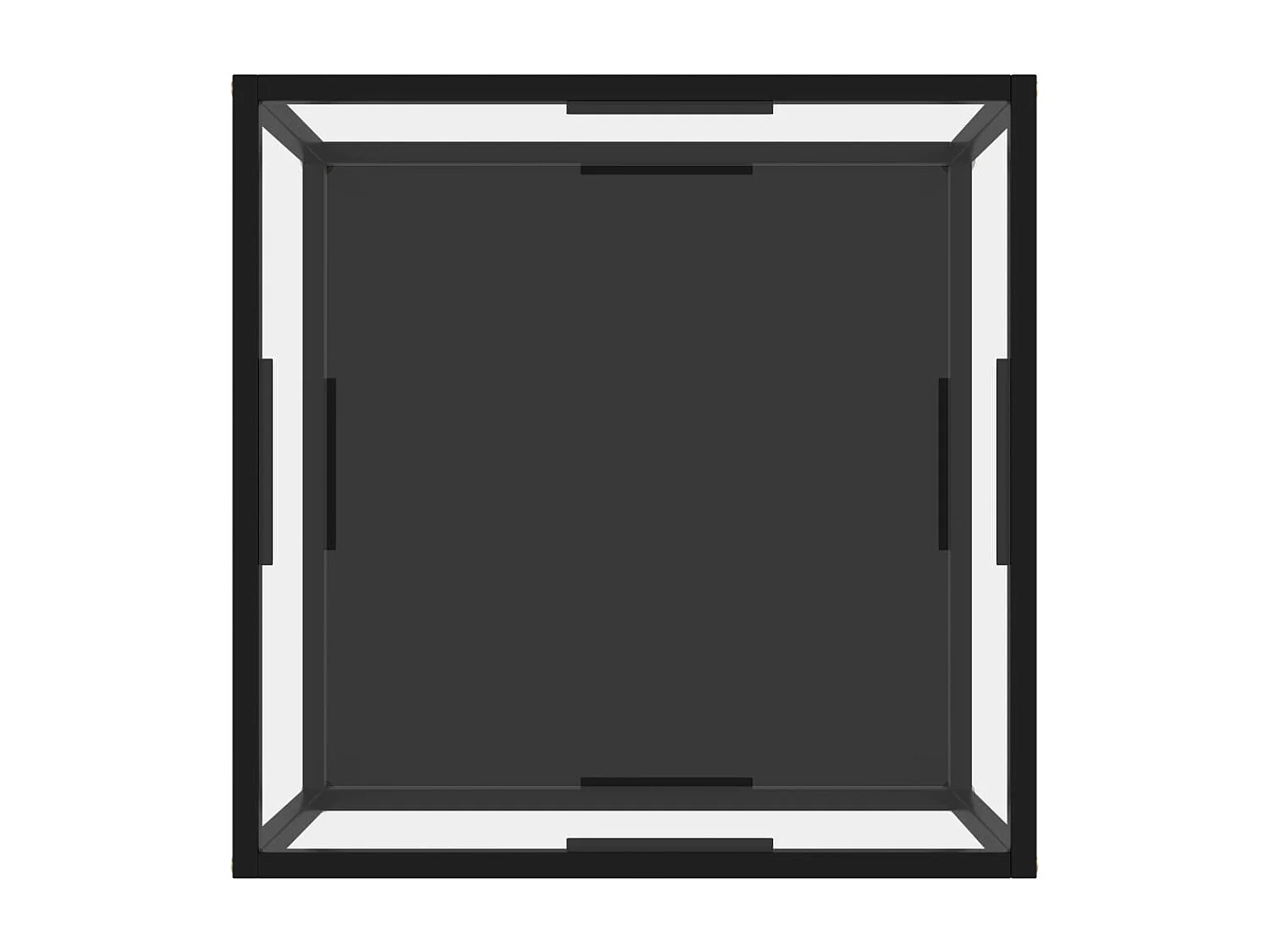 Mesa de centro transparente vidrio templado y negro 60x60x35 cm