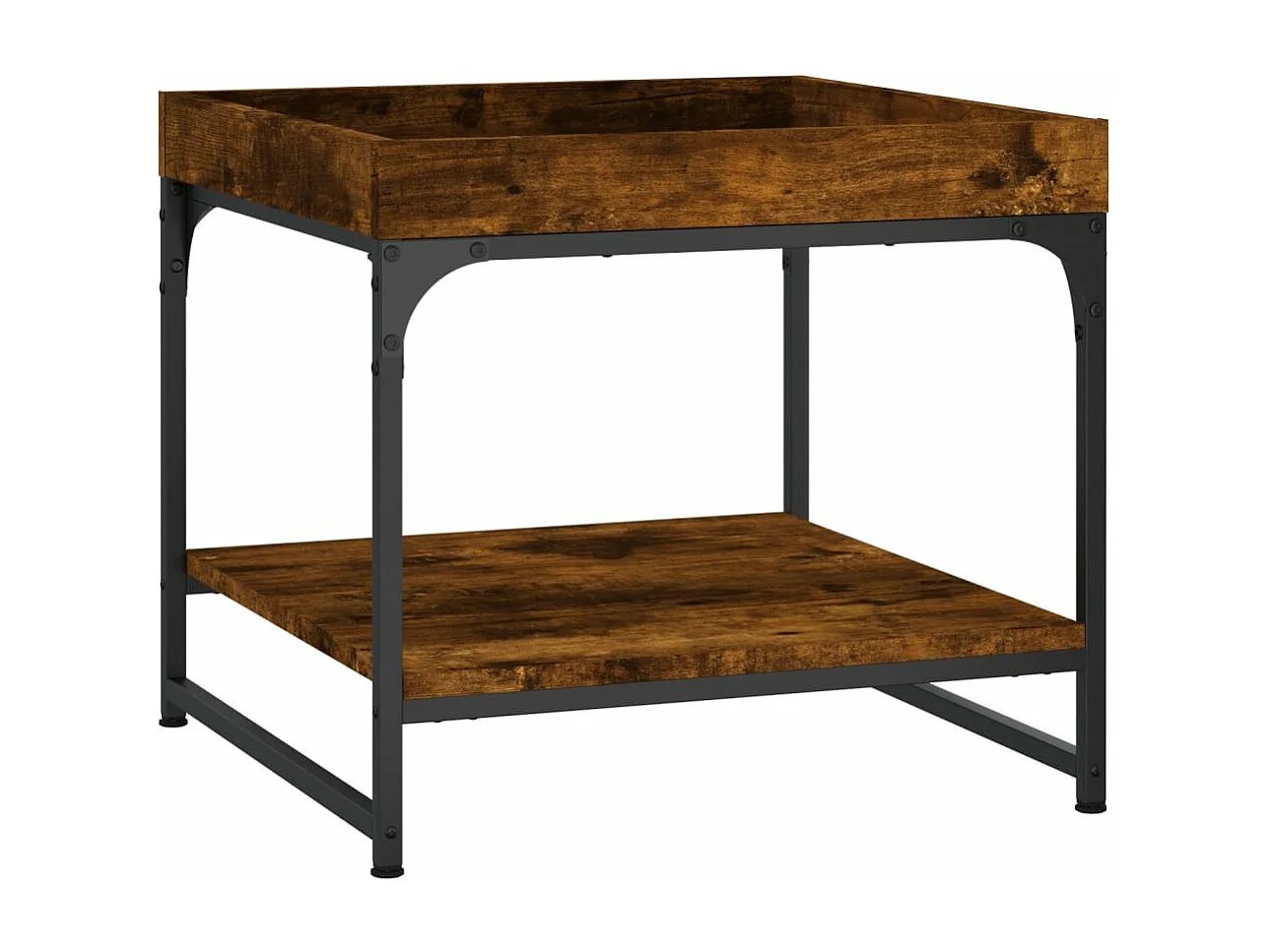 Mesa de centro madera ingeniería roble ahumado 49,5x49,5x45 cm