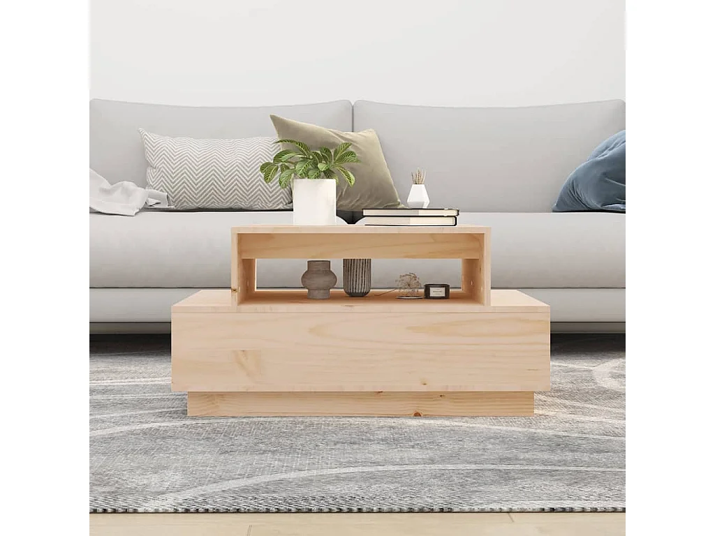 Mesa de centro 80x55x40,5 cm madeira de pinho maciça