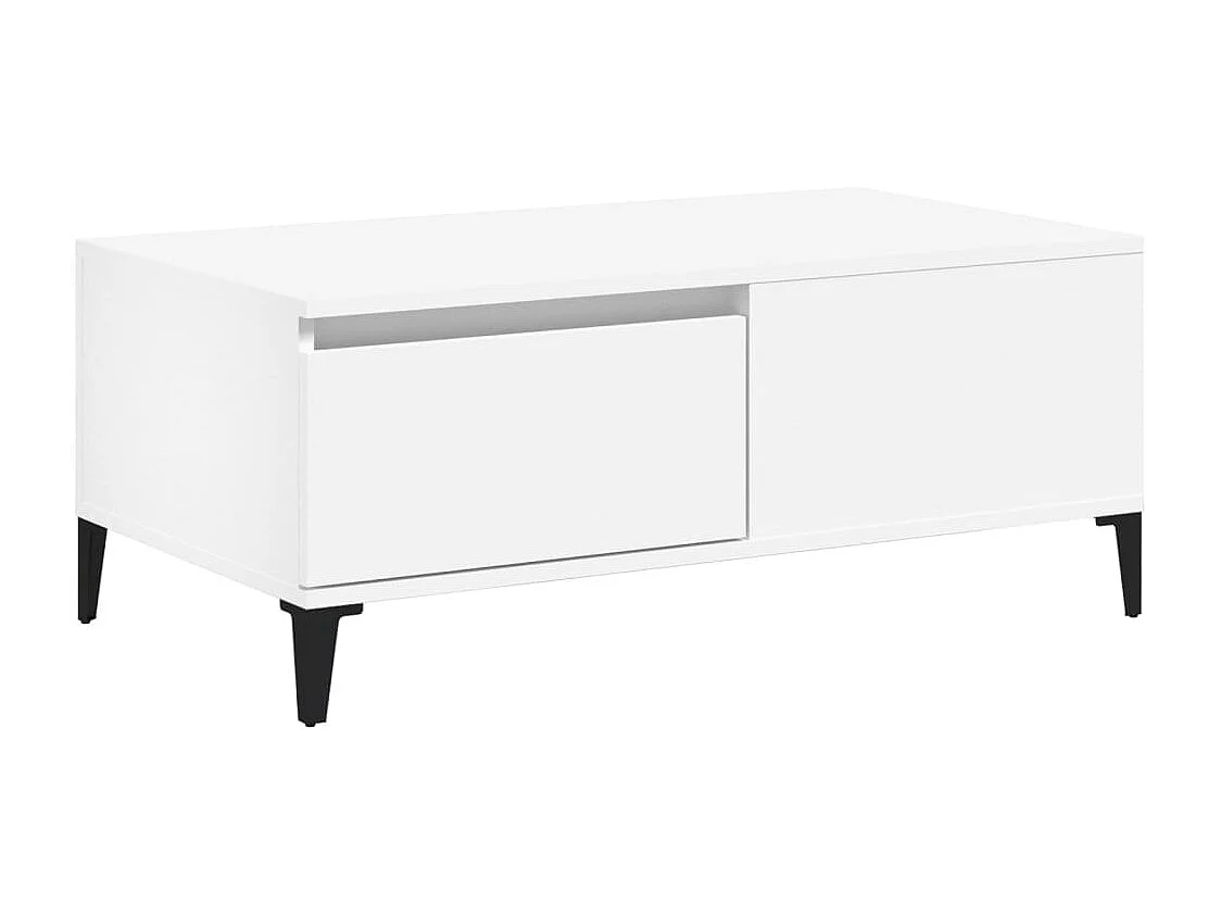 Table basse Blanc 90x50x36,5 cm Bois d'ingénierie