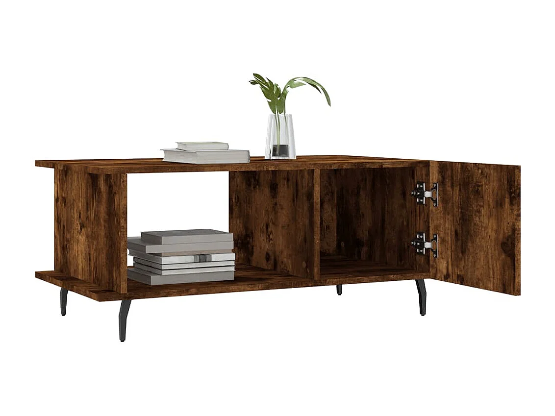 Table basse chêne fumé 90x50x40 cm bois d'ingénierie
