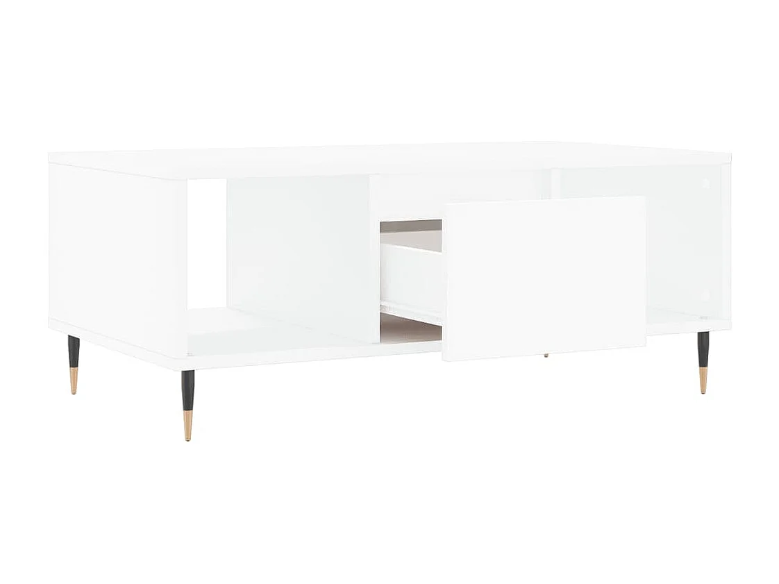 Table basse Blanc 90x50x36,5 cm Bois d'ingénierie