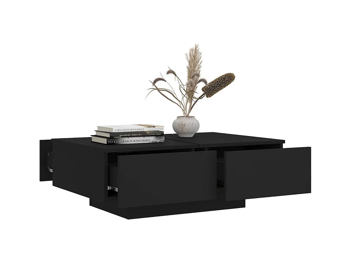 Table basse Noir 90x60x31 cm Aggloméré