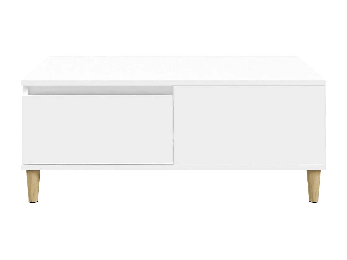 Table basse Blanc 90x50x36,5 cm Bois d'ingénierie