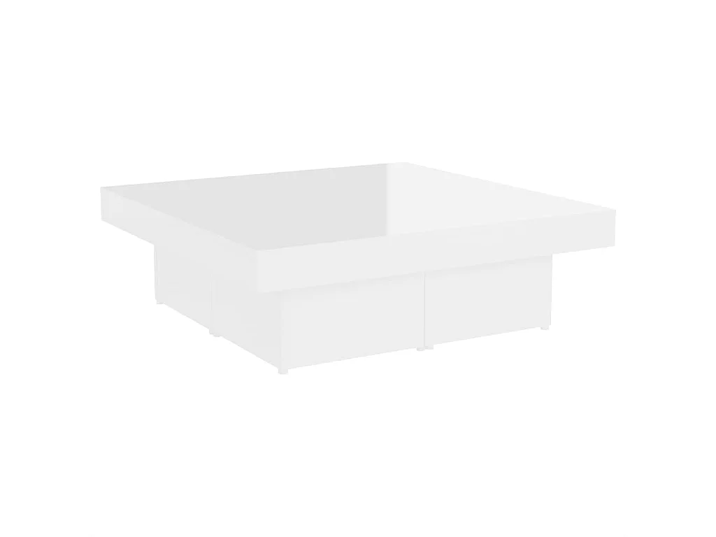 Salontafel 90x90x28 cm bewerkt hout hoogglans wit