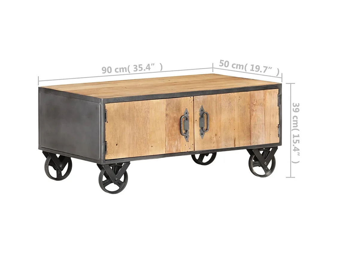 Table basse 90x50x39 cm Bois de récupération massif