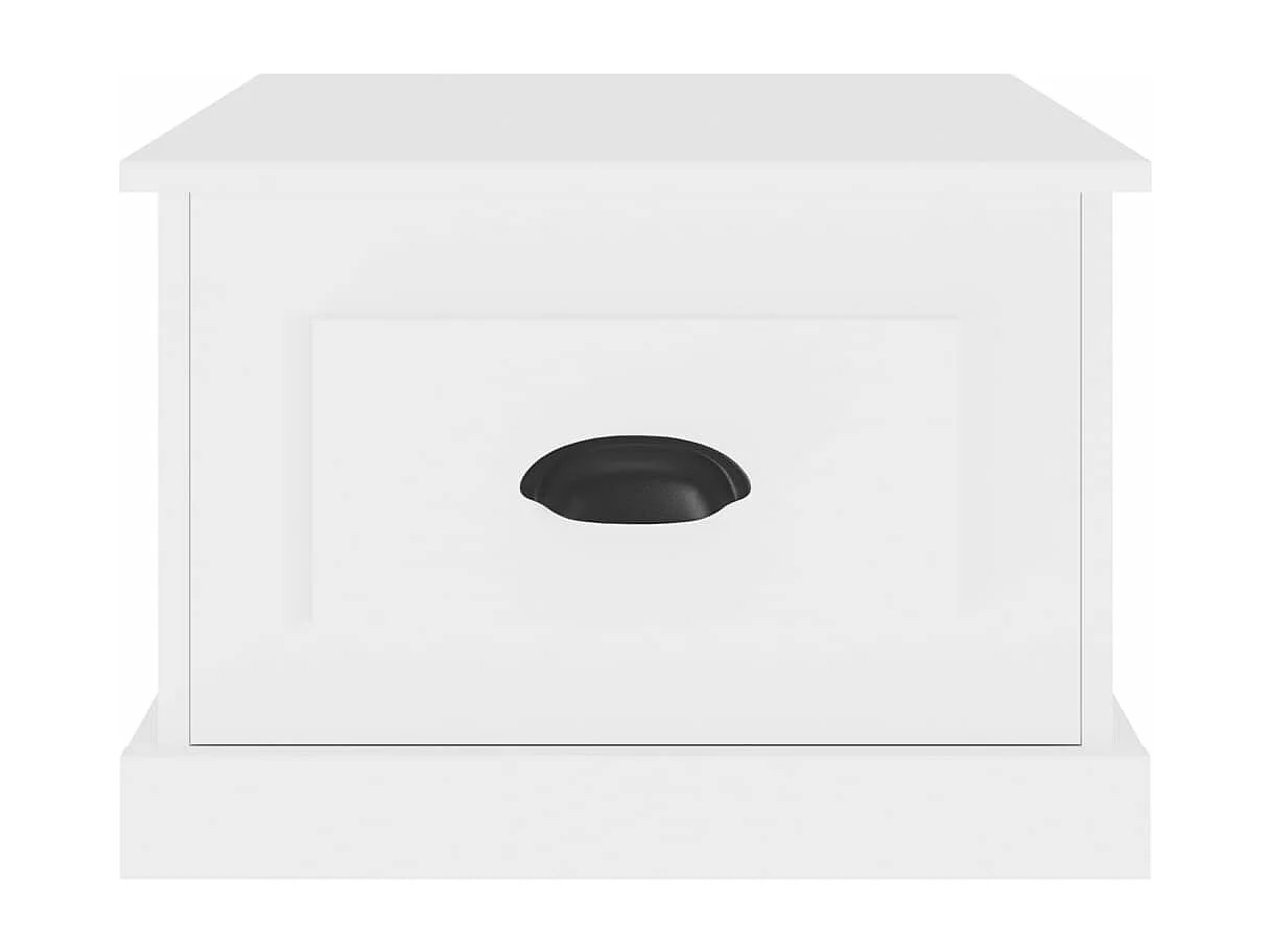 Mesa de centro madera contrachapada blanco 50x50x35 cm