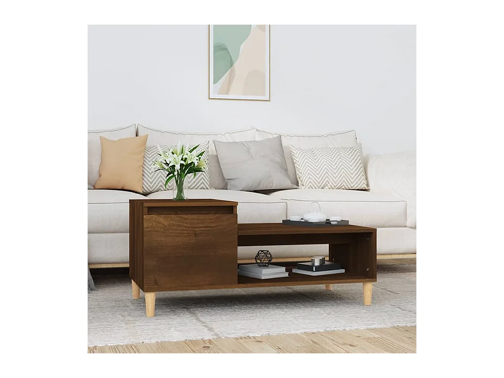 Table basse Chêne marron 100x50x45 cm Bois d'ingénierie