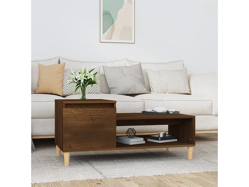 Table basse Chêne marron 100x50x45 cm Bois d'ingénierie