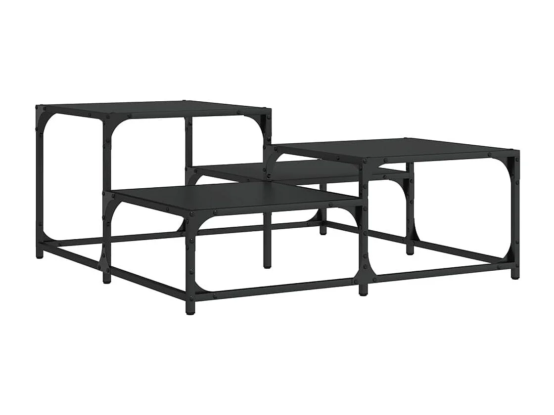 Salontafel 87,5x87,5x40 cm bewerkt hout zwart