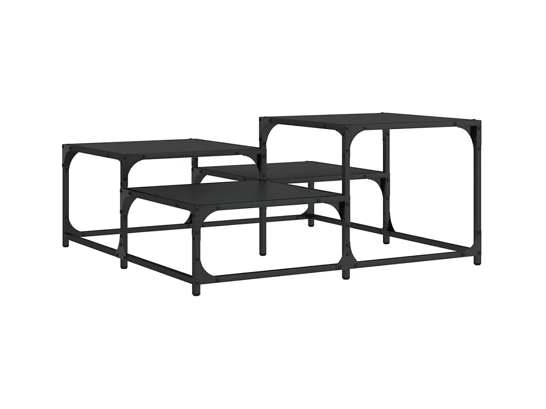 Table basse noir 87,5x87,5x40 cm bois d'ingénierie