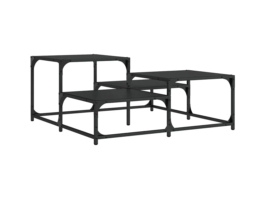 Table basse noir 87,5x87,5x40 cm bois d'ingénierie