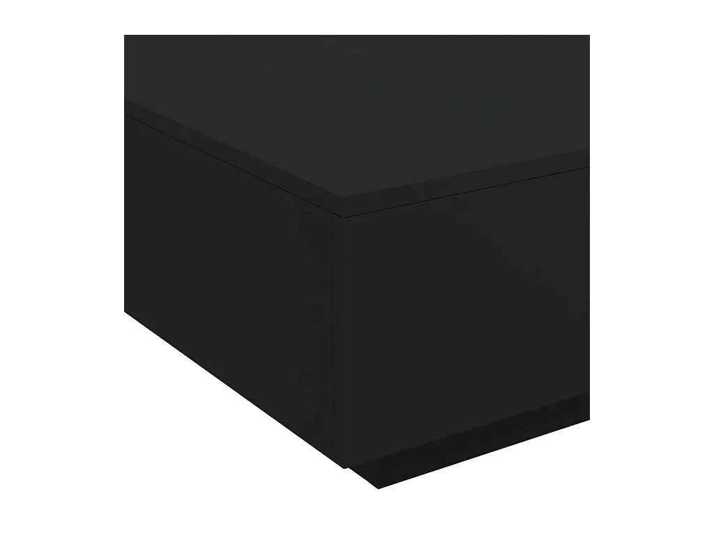 Table basse avec lumières LED noir 80x80x31 cm