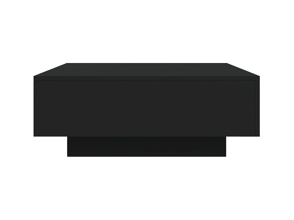 Table basse avec lumières LED noir 80x80x31 cm