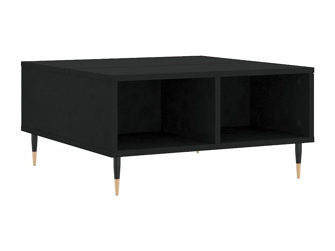 Table basse noir 60x60x30 cm bois d'ingénierie