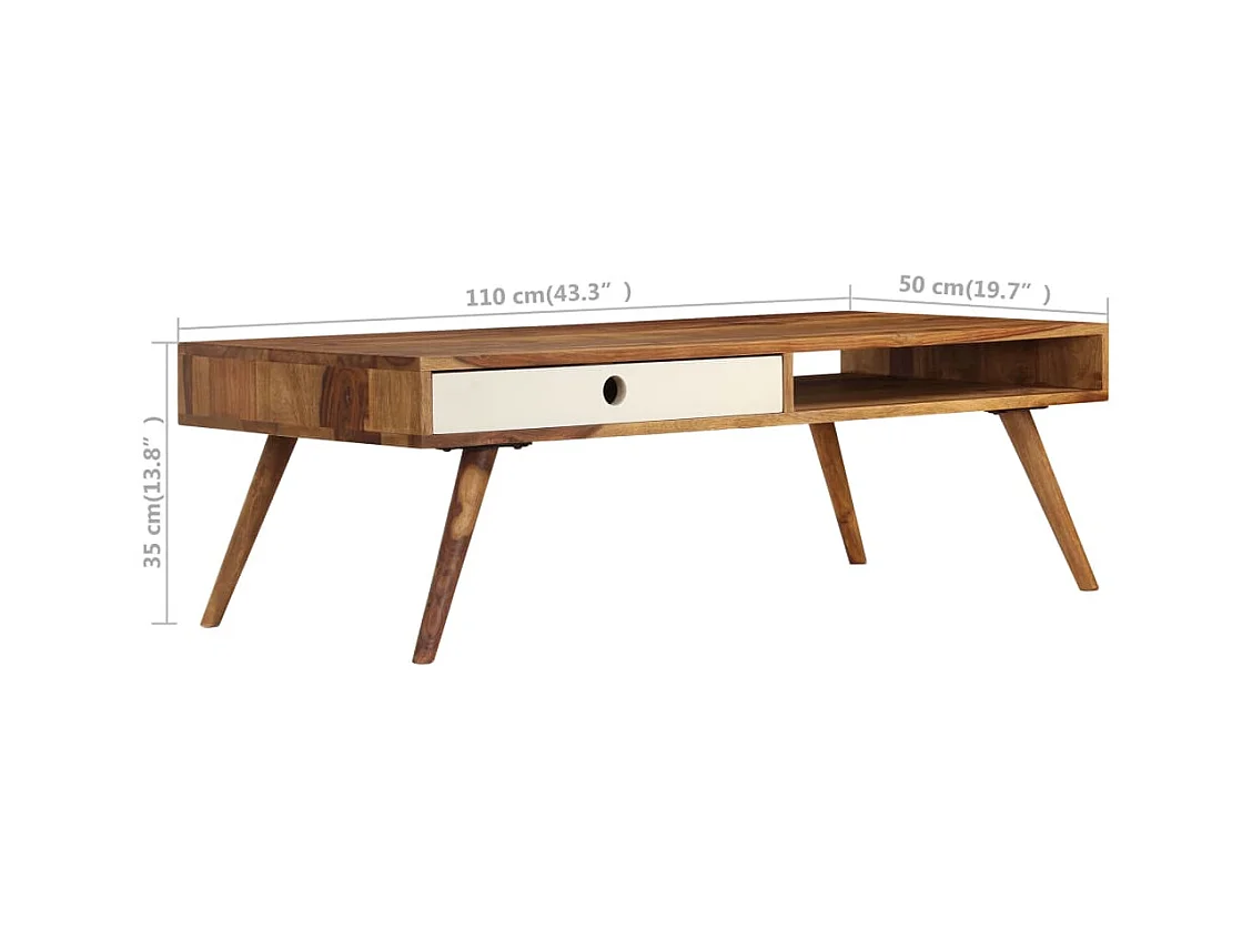 Table basse 110 x 50 x 35 cm Bois de Sesham massif