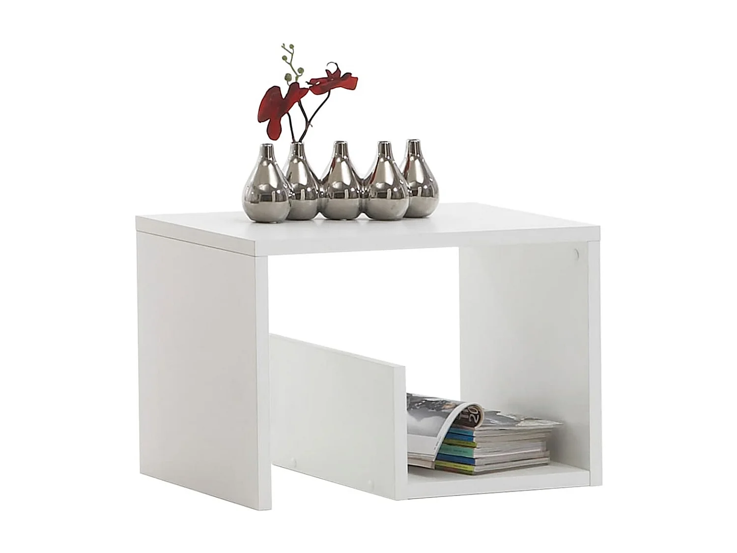 Mesa de centro 2-em-1 59,1x35,8x37,8 cm branco