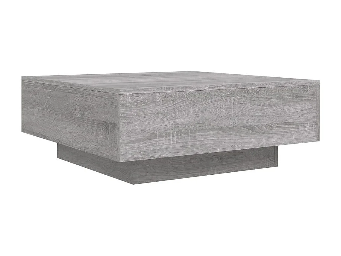 Table basse avec lumières LED sonoma gris 80x80x31 cm