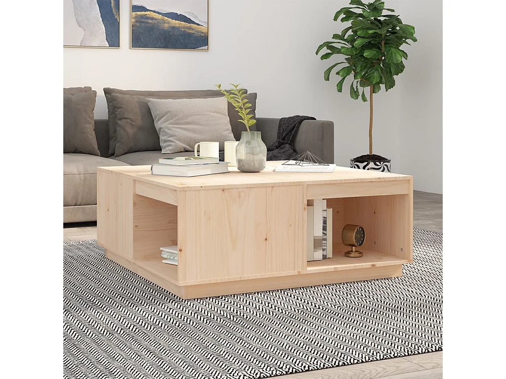Table basse 100x101x40,5 cm Bois massif de pin