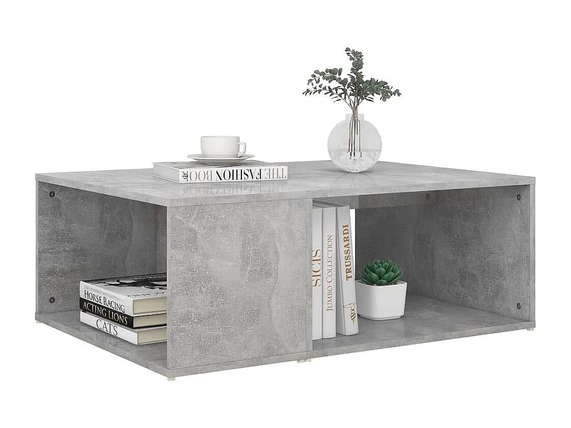 Mesa de centro 90x67x33 cm contraplacado cinzento cimento