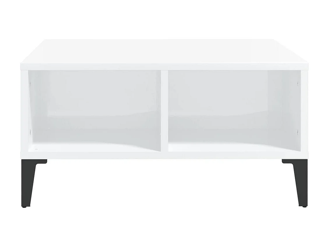 Table basse Blanc brillant 60x60x30 cm Aggloméré