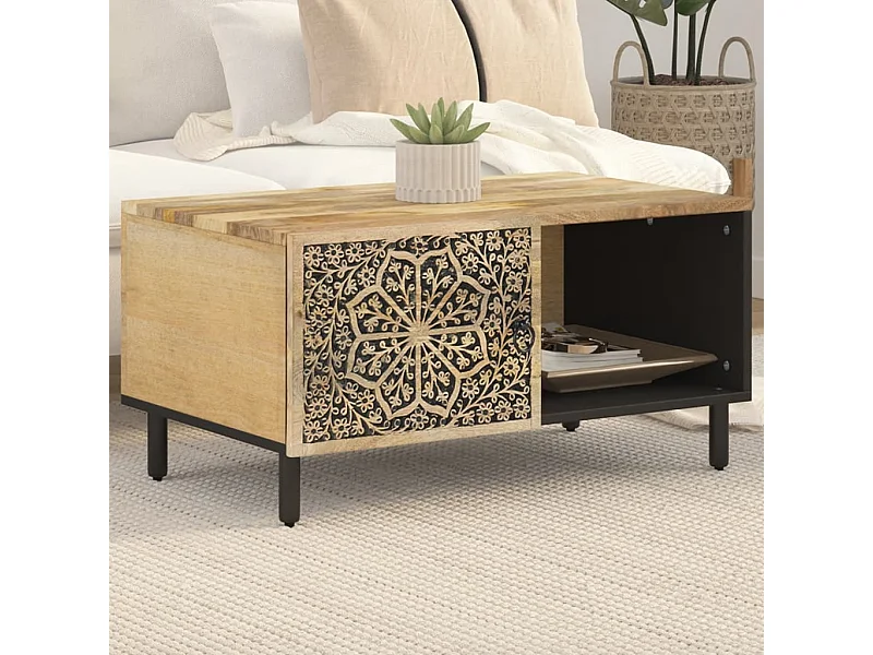 Table basse 80x50x40 cm bois de manguier massif