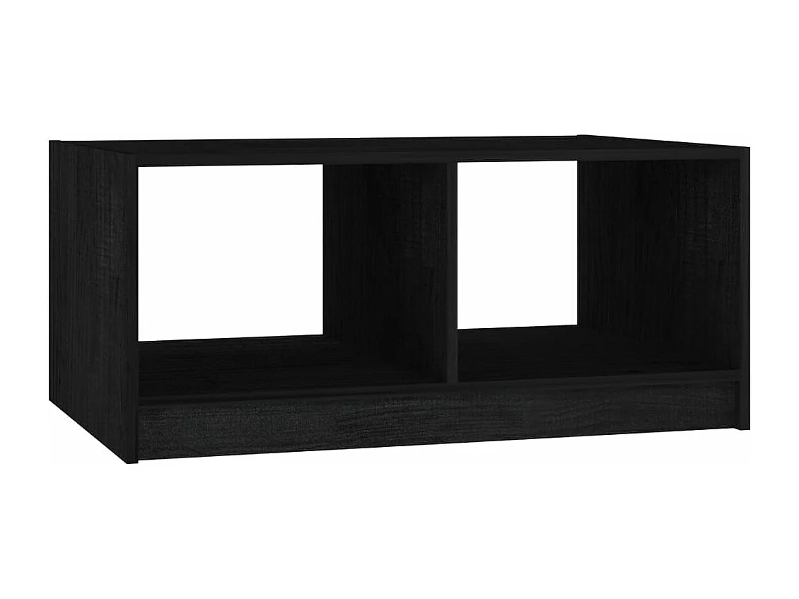 Mesa de centro 75x50x33,5 cm madeira de pinho maciça preto