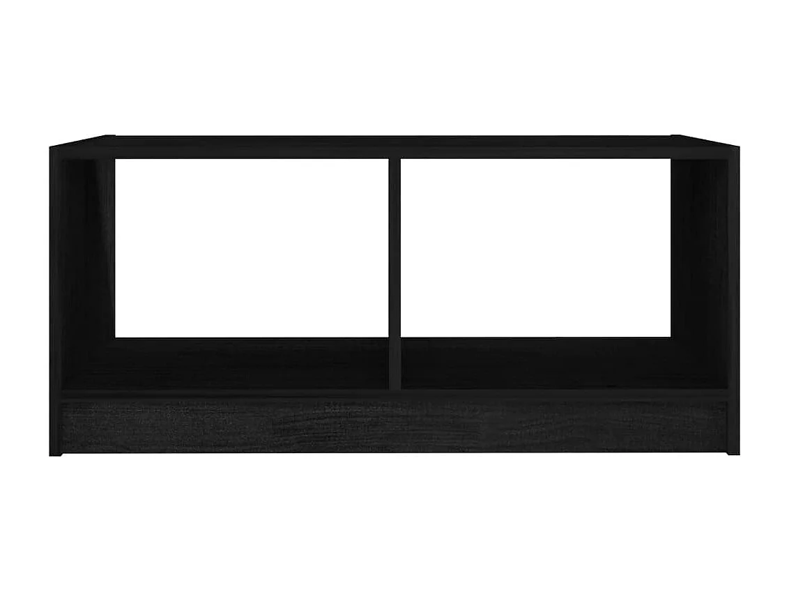 Mesa de centro 75x50x33,5 cm madeira de pinho maciça preto