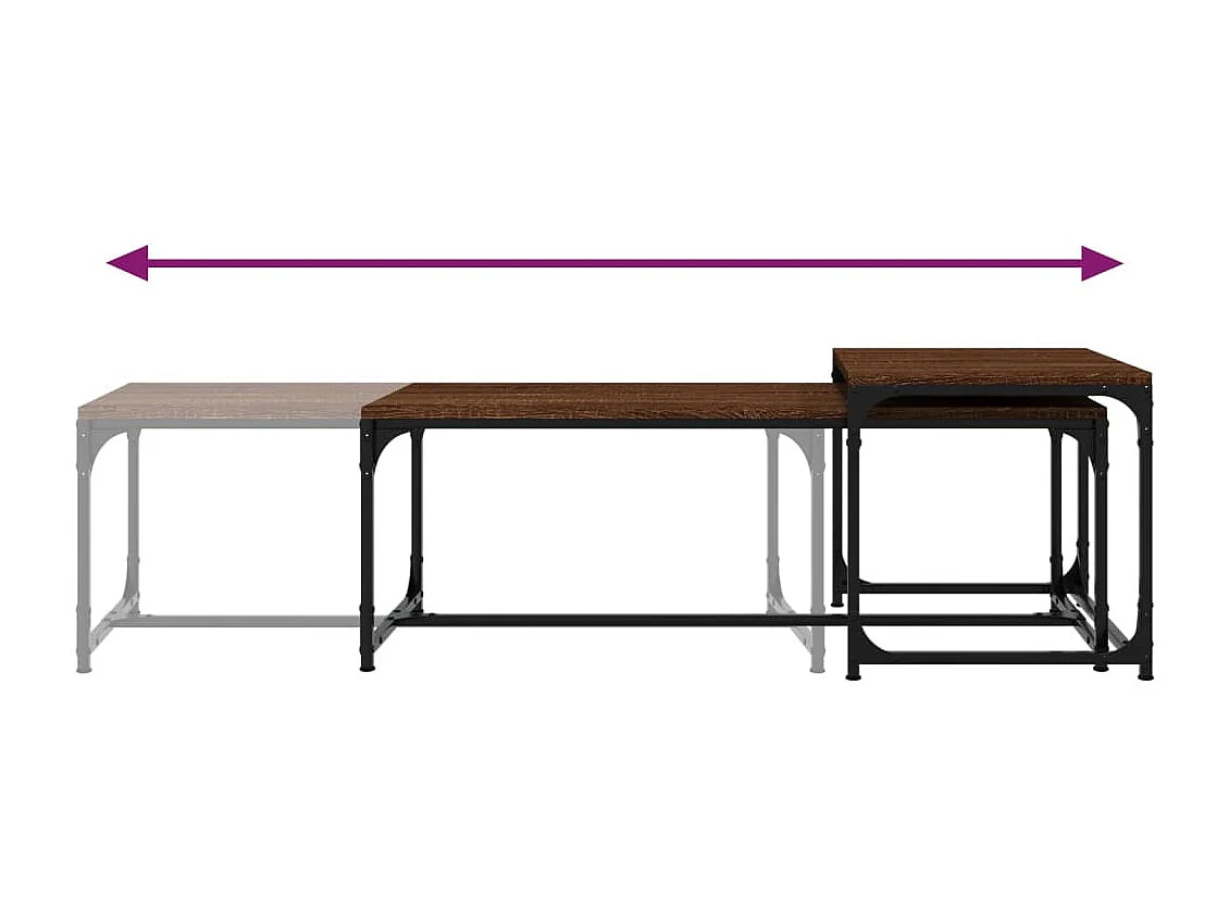 Tables basses 2 pièces Chêne marron Bois d'ingénierie