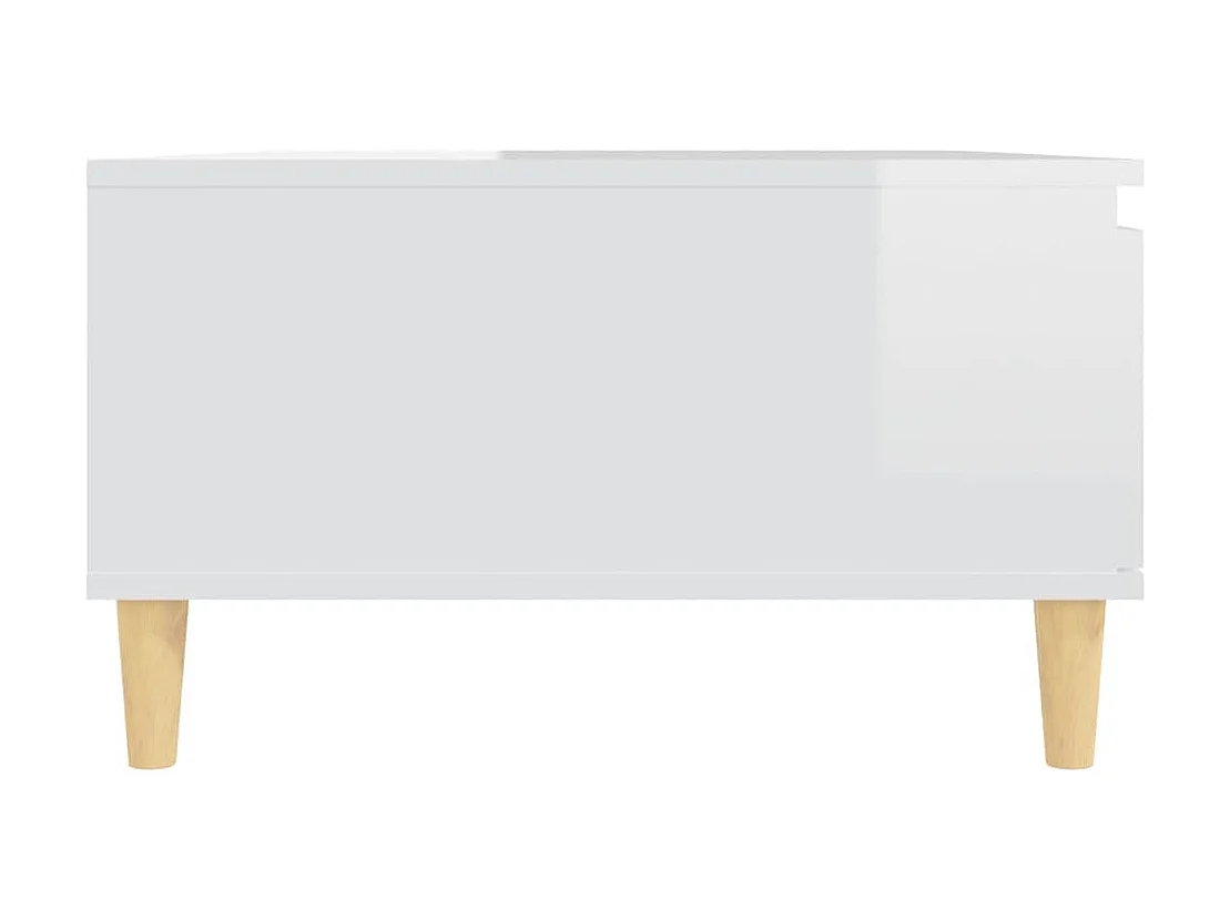 Table basse Blanc brillant 90x60x35 cm Aggloméré