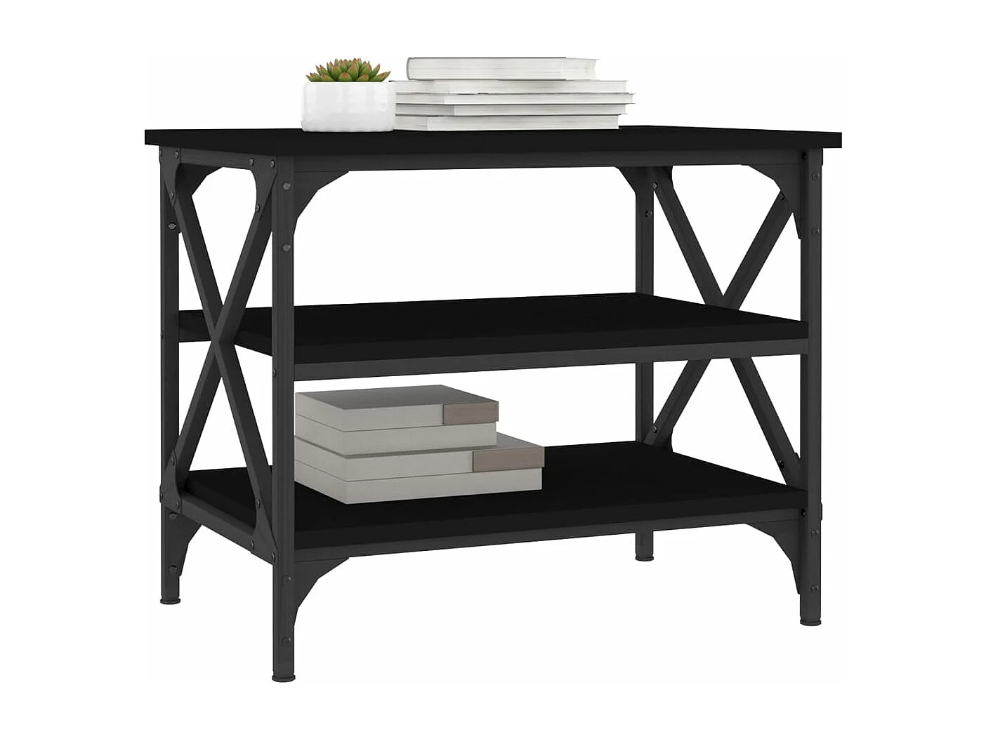 Table d'appoint Noir 55x38x45 cm Bois d'ingénierie