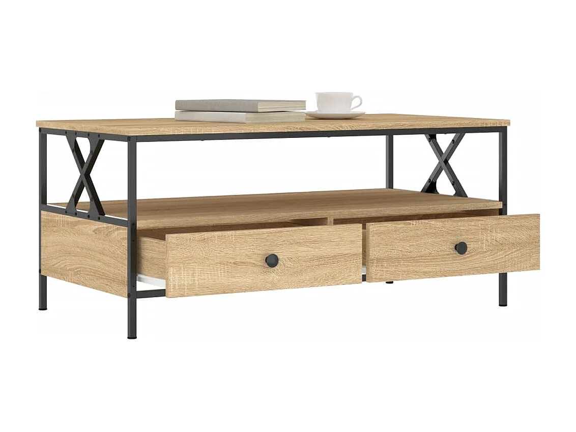 Table basse chêne sonoma 100x51x45 cm bois d'ingénierie