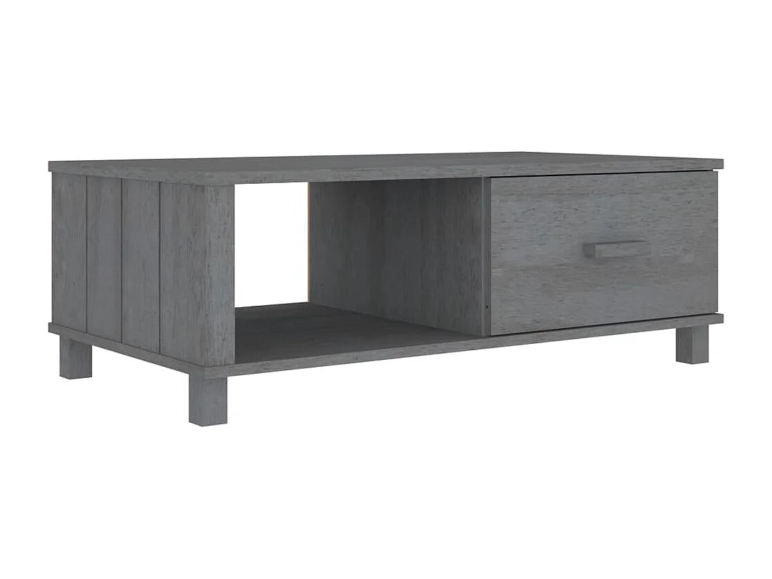 Table basse HAMAR Gris foncé 100x55x35 cm Bois massif de pin