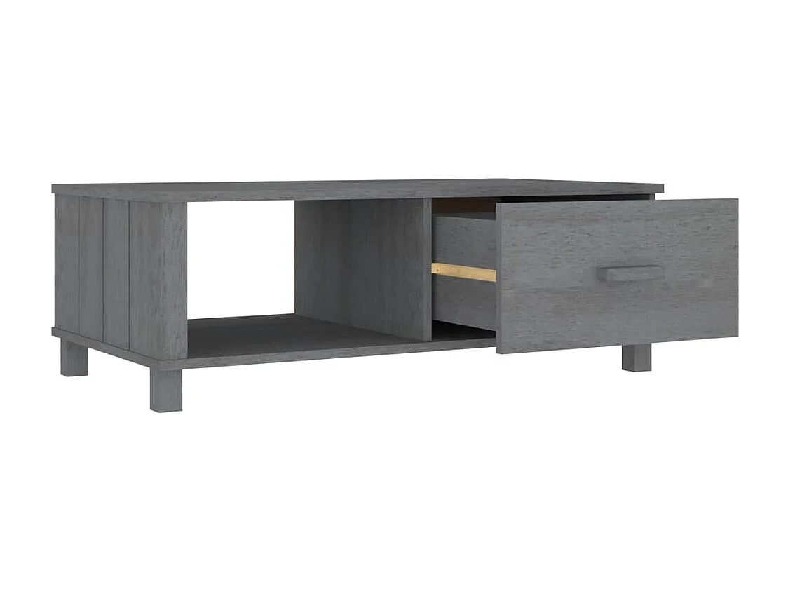 Table basse HAMAR Gris foncé 100x55x35 cm Bois massif de pin