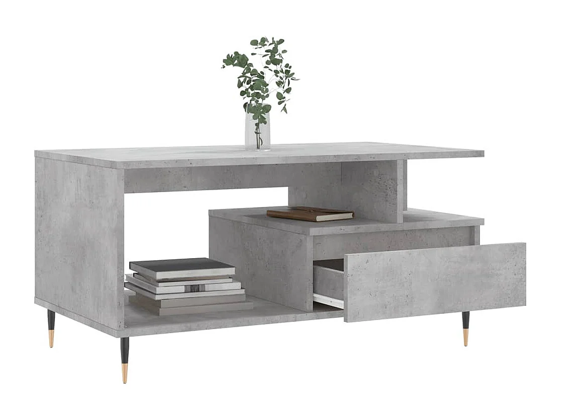 Table basse Gris béton 90x49x45 cm Bois d'ingénierie