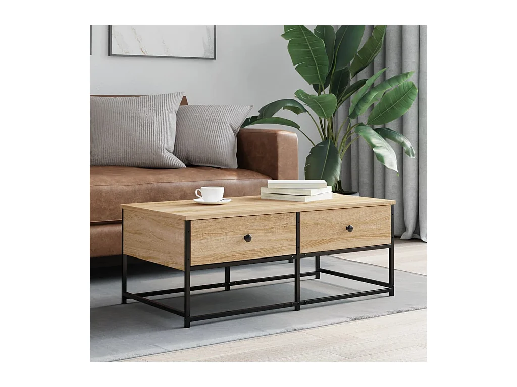 Table basse chêne sonoma 100x51x40 cm bois d'ingénierie