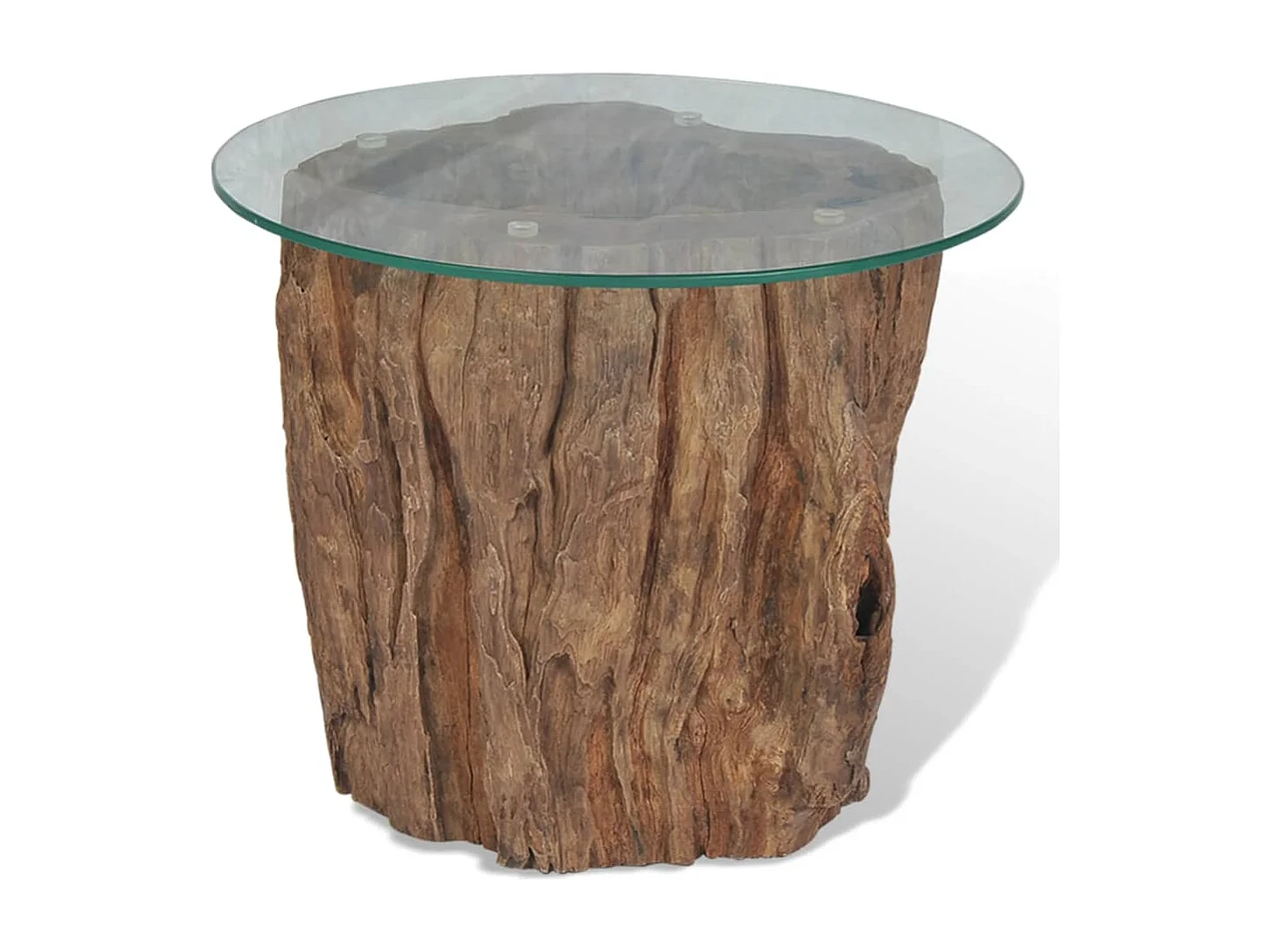 Salontafel 50x40 cm teakhout en glas