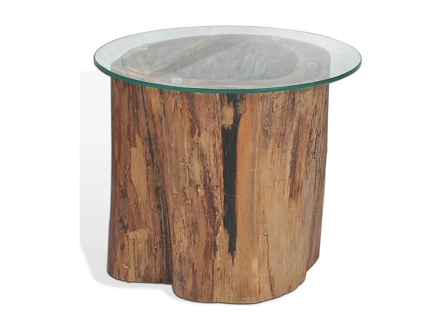 Salontafel 50x40 cm teakhout en glas