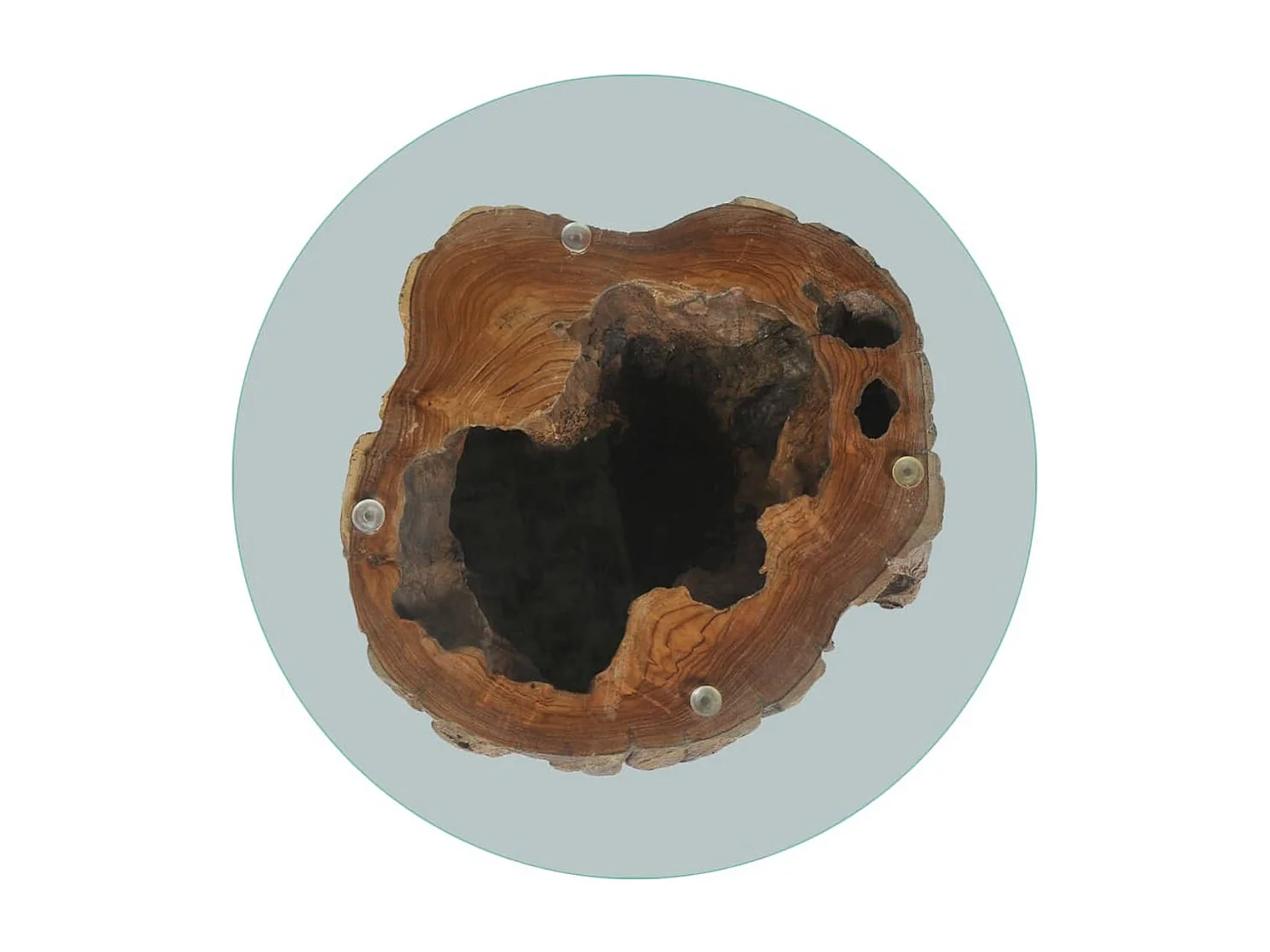 Salontafel 50x40 cm teakhout en glas