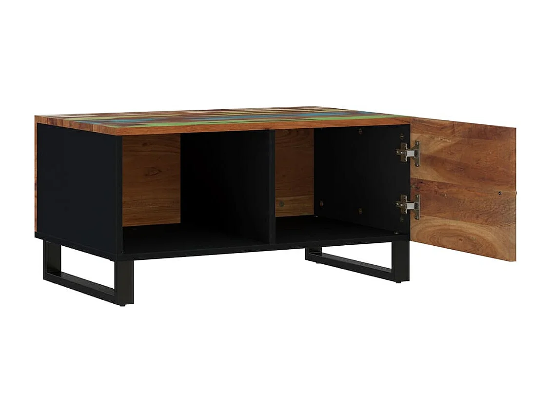 Mesa de centro madera reciclada y contrachapada 80x50x40 cm