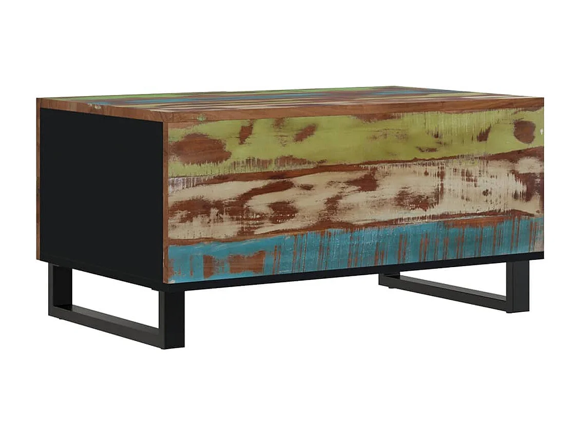 Mesa de centro madera reciclada y contrachapada 80x50x40 cm