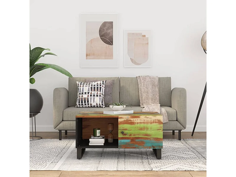 Mesa de centro 80x50x40 cm madeira recuperada/derivados madeira