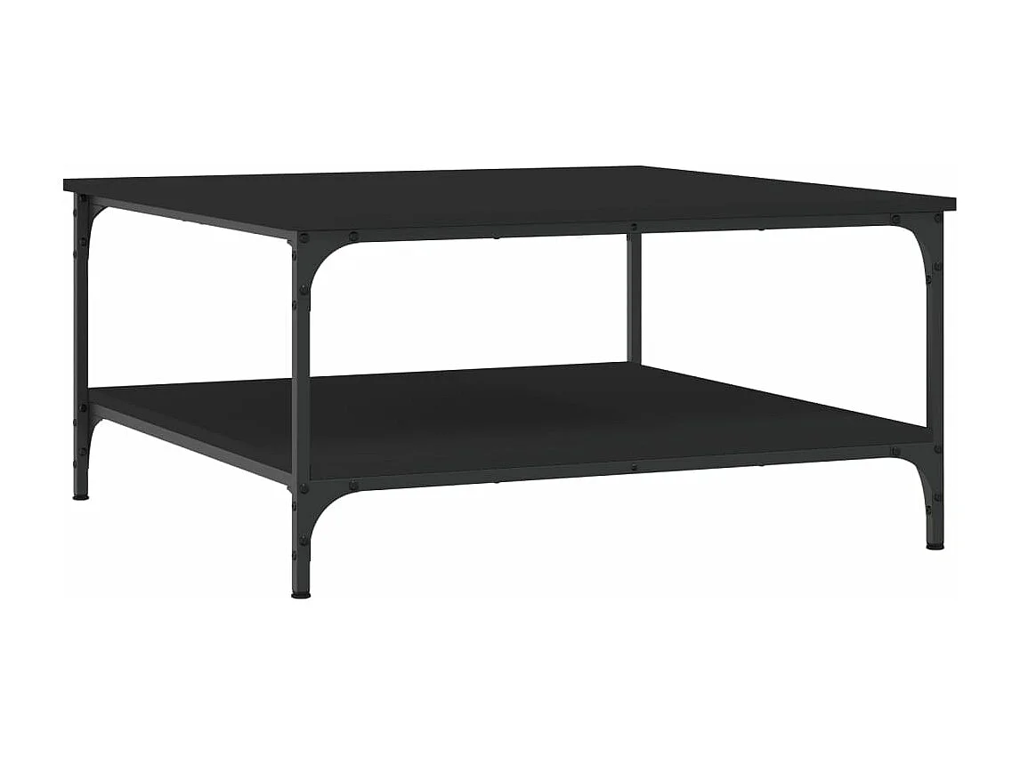 Table basse noir 80x80x40 cm bois d'ingénierie