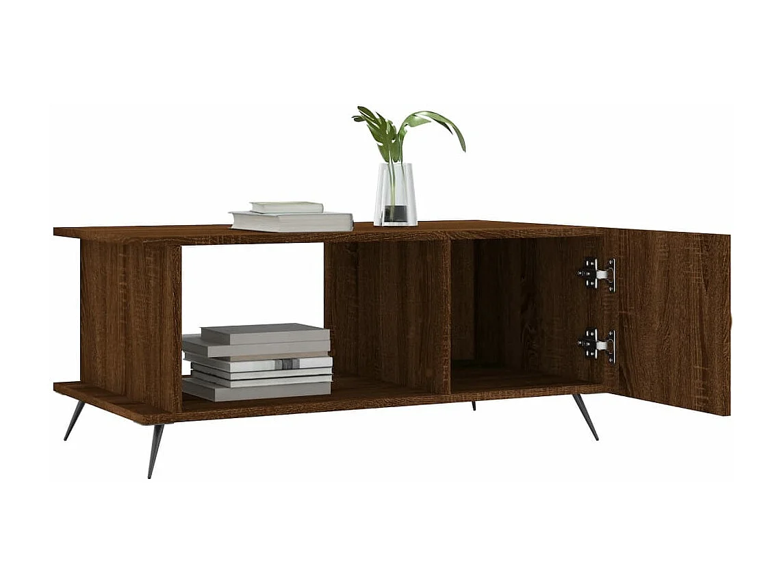 Table basse chêne marron 90x50x40 cm bois d'ingénierie