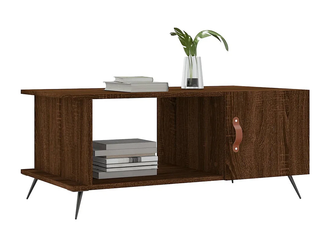 Table basse chêne marron 90x50x40 cm bois d'ingénierie